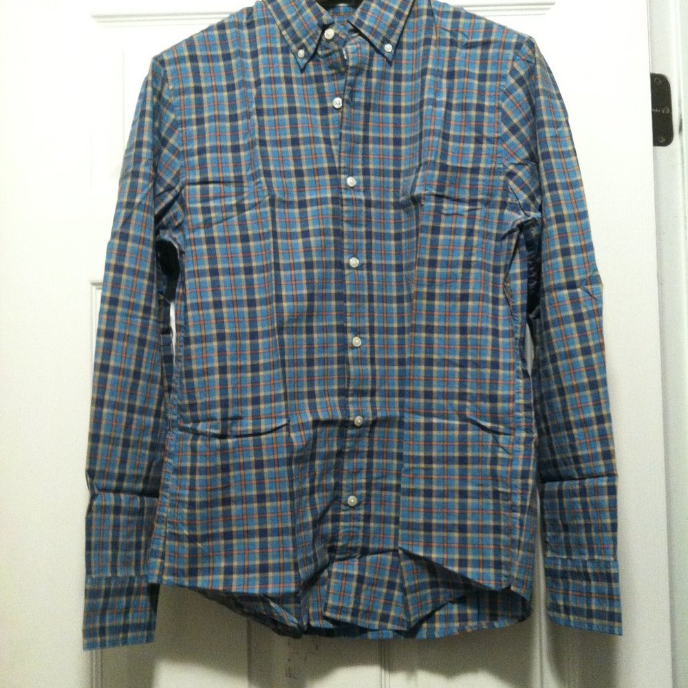 J.CREW MENS NEW MULTICOLOR 100%COTTON CASUAL LONG SLEEVE SHIRT SIZE: S
